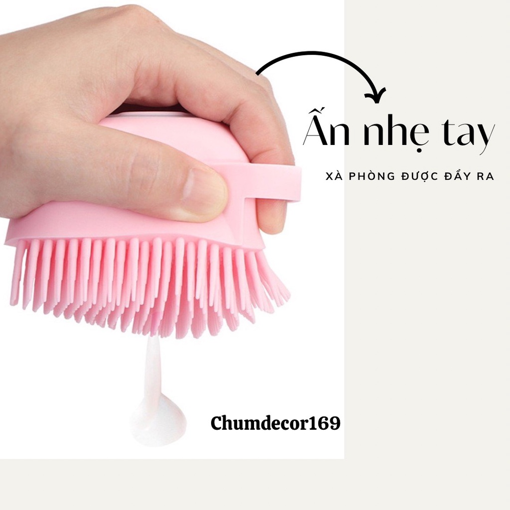 Bàn chải tắm chất liệu silicon tiện lợi 2in1 dùng cực thích E7