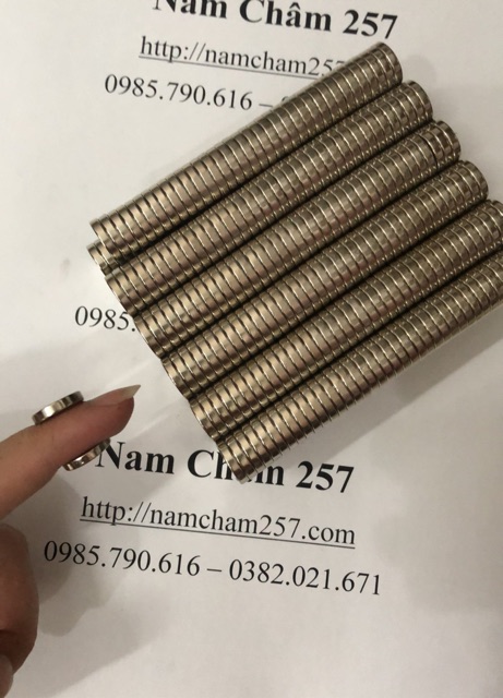Nam châm viên trắng 14x3mm - Round magnet 14*3mm, loại nam châm đất hiếm lực hút mạnh