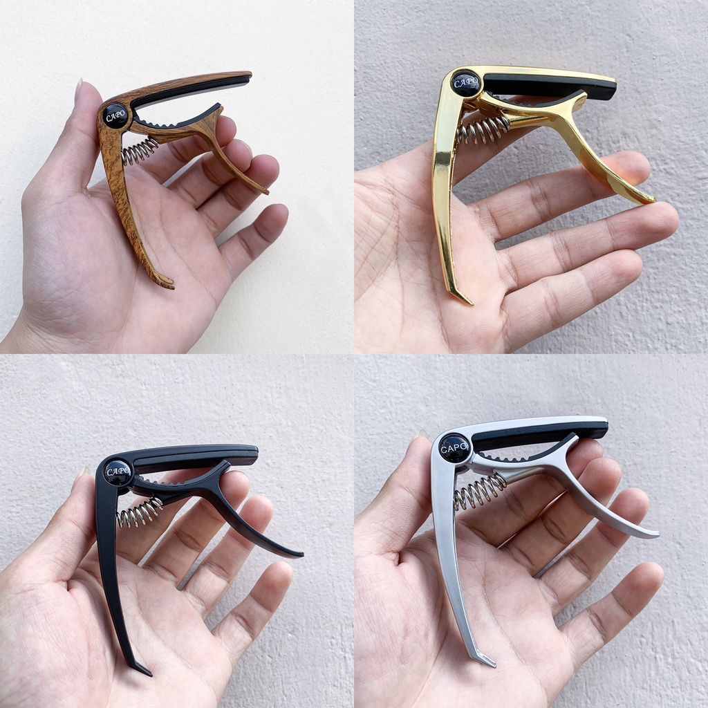 Capo Guitar Acoustic cao cấp - tích hợp mở chốt giữ dây | Chất liệu kim loại &amp; nhựa |