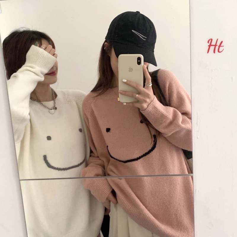 Áo lông mặt cười 2 màu H2A878