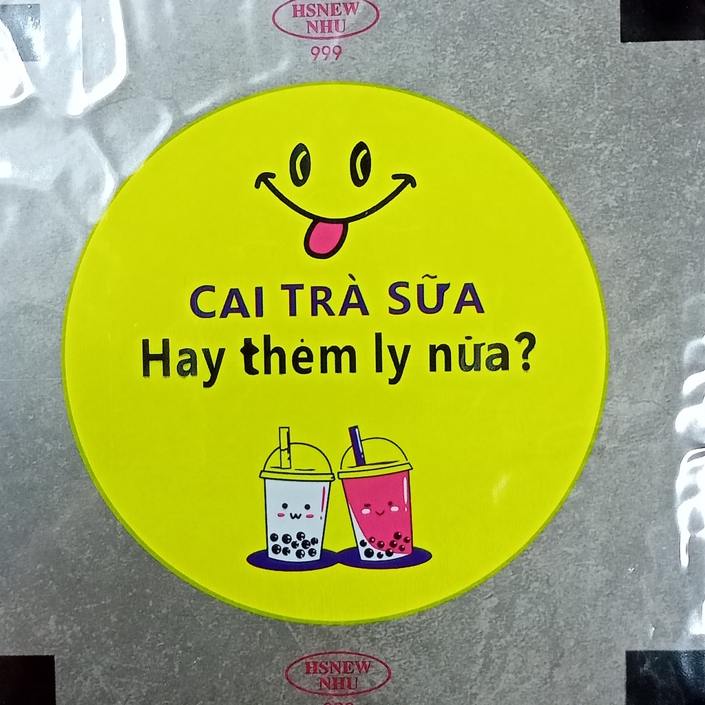 Cuộn màng ép ly nhựa, cuộn màng đóng nắp, cuộn màng dập cóc trà sữa 2400 cốc/cuộn, mẫu vàng 999