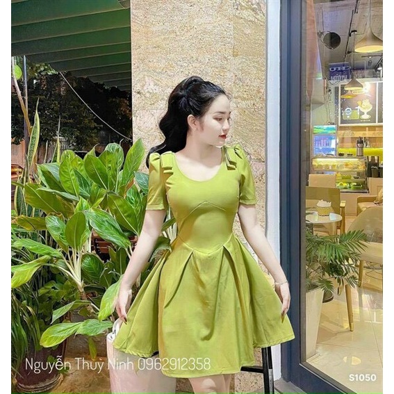 Đầm váy nữ dáng xòe tiêu thử thanh lịch họa tiết 3 màu trẻ trung tôn dáng trẻ trung sang trọng thanh lịch siêu xinh