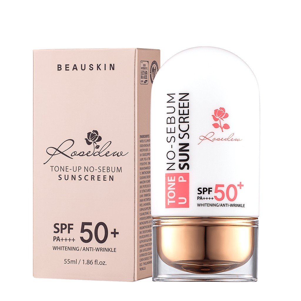 Kem chống nắng kiềm dầu lên tông Beauskin Rose Tune Up  Hàn quốc55ml/ Hộp