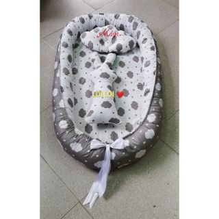 Combo nôi, gối thêu tên theo yêu cầu và thỏ ôm