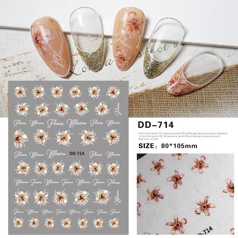 Sticker Dán Móng Nghệ Thuật Hoa 8