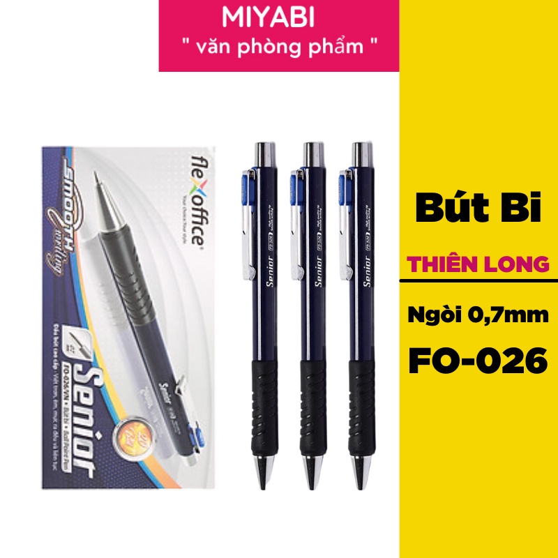 Bút bi thiên long xanh / đen  FO-026 ngòi 0.7mm cao cấp dùng cho văn phòng - 1 cái