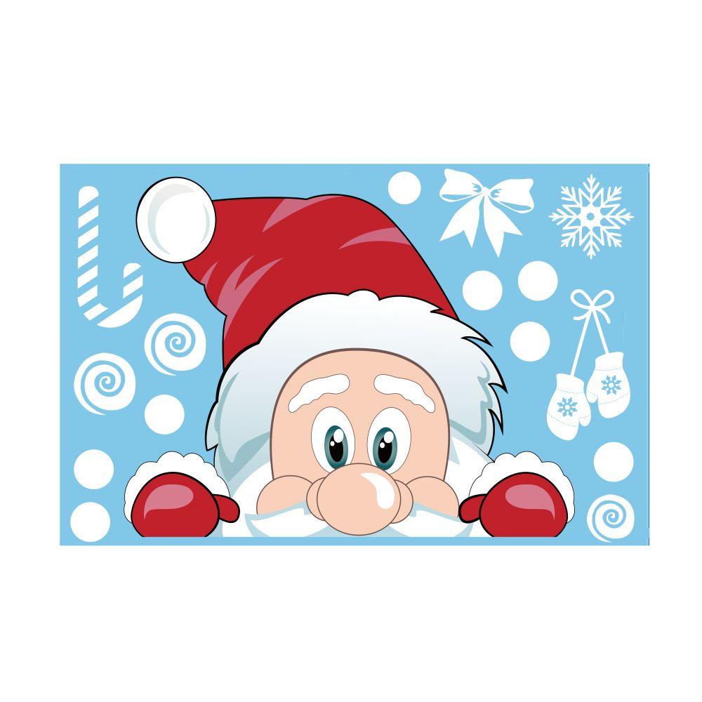 Miếng Dán Cửa Sổ Tĩnh Điện Họa Tiết Ông Già Noel Tuần Lộc Trang Trí Giáng Sinh