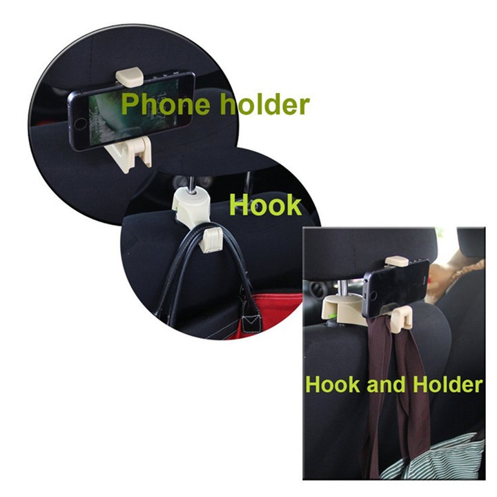 1 chiếc móc treo đồ sau ghế kiêm giá đỡ điện thoại đa năng trên ô tô JY-187 | BigBuy360 - bigbuy360.vn