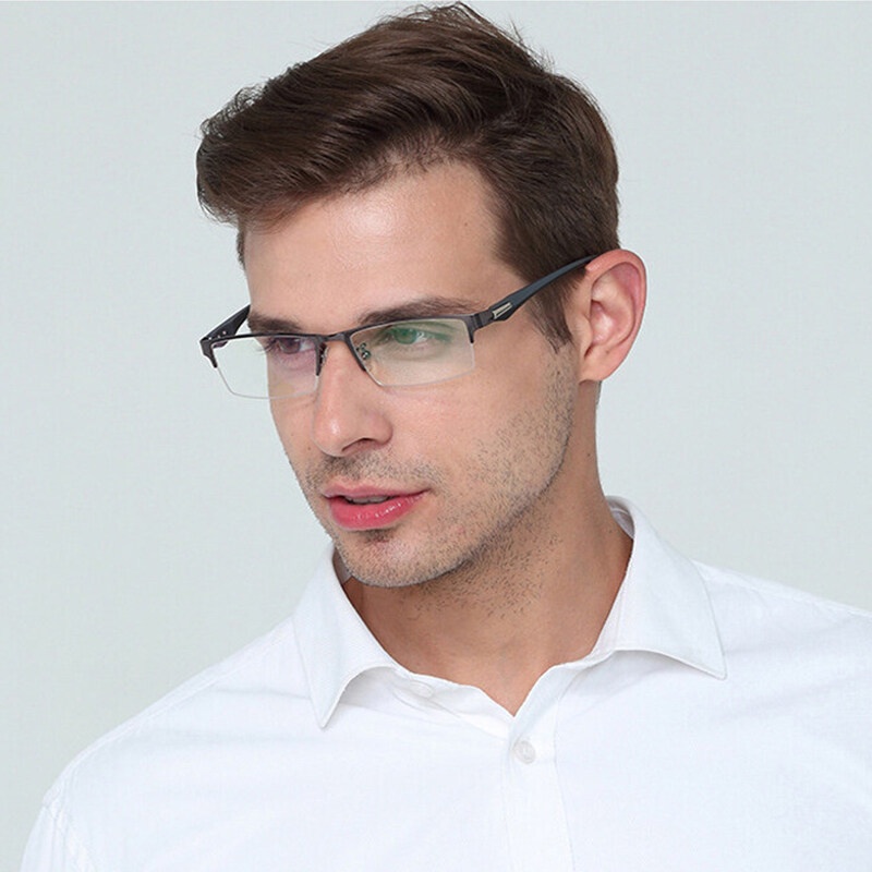 Kính Đọc Sách Nửa Gọng + 1.0 + 2 0 + 3 0 + 4.0 Phong Cách Doanh Nhân Cho Nam