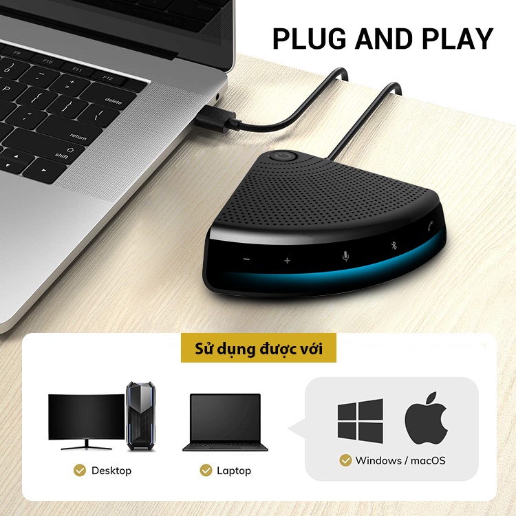 Micro Hội Nghị Kết Nối Bluetooth Không Dây M260 Đầu Cắm USB Dùng Cho Cuộc Họp, Hội Nghị