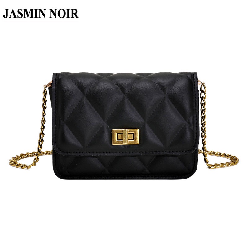 Túi Đeo JASMIN NOIR Chéo Họa Tiết Kẻ Sọc Có Khóa Thời Trang Dành Cho Nữ