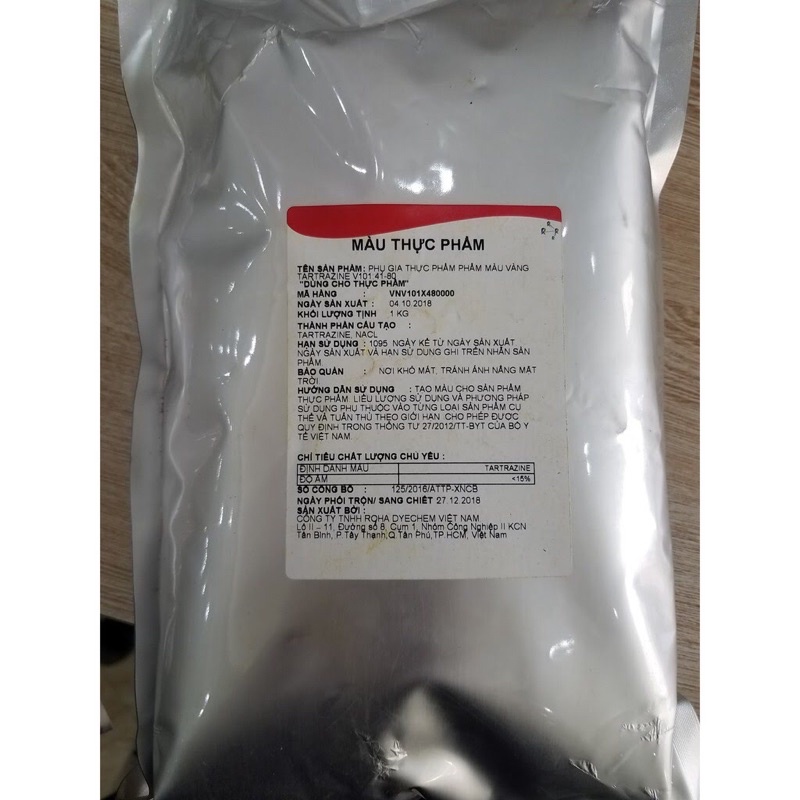 Tạo màu vàng chanh cho thực phẩm (Tartrazine)
