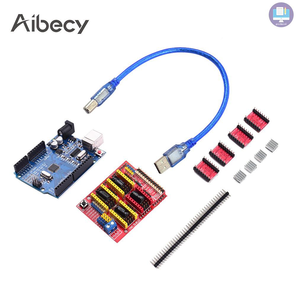 G&M Aibecy 3D Printer Accessories CNC Shield R3 Board A4988 Driver Kit With Heat Sink For Engraver 3D Printer