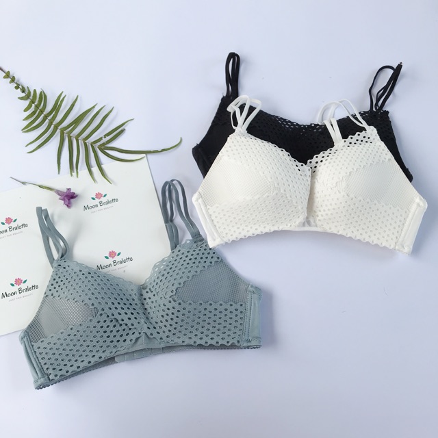 Bộ đồ lót ren đáp chéo Angle's Wing siêu ngọt ngào quyến rũ , áo ngực ren nữ AR76 | BigBuy360 - bigbuy360.vn