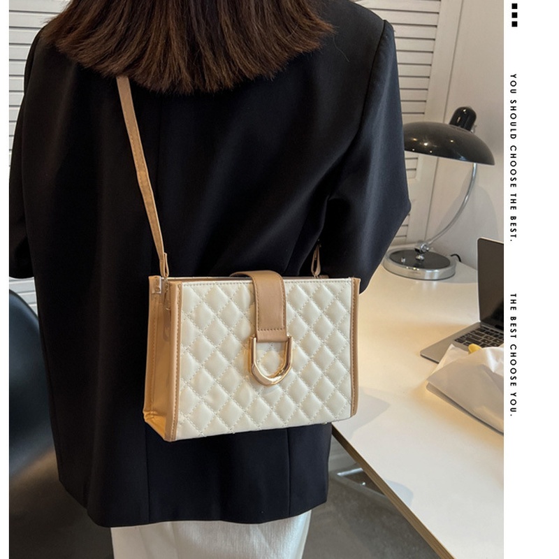 Túi Đeo Chéo Vai Thêu Đường Chỉ Hình Thoi Nhỏ Phong Cách Phương Tây Hàn Quốc Phổ Biến Thời Trang Cao Cấp Cho Nữ