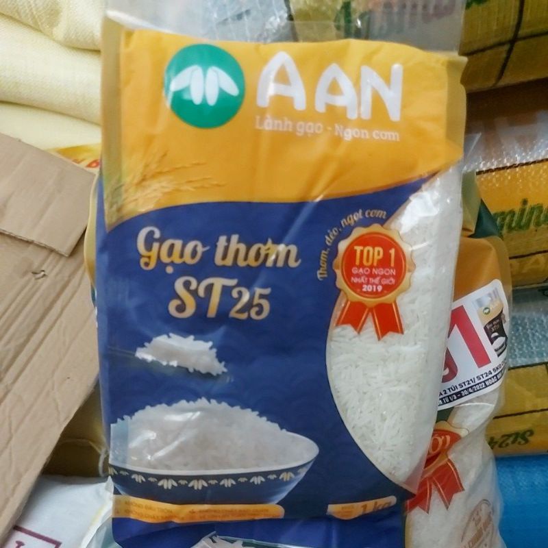 Gạo ST21 A AN Đồng Tháp (5 kg ) Mua 2 túi Tặng 1 túi st25 Loại 1kg