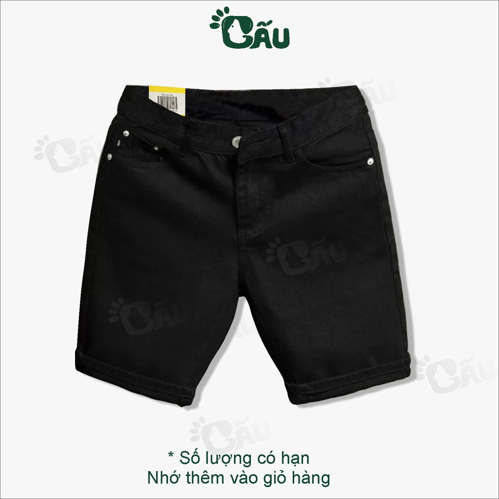 Quần short jean nam Gấu 194 vải jeans bò co dãn, mềm mịn form slimfit -225