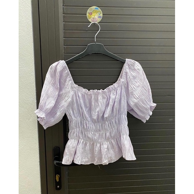 Áo tím pastel tay bồng siu xinh