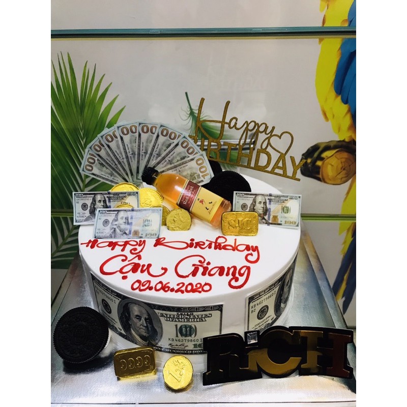Xấp 20 tờ tiền size lớn 10cm mô hình trang trí bánh kem