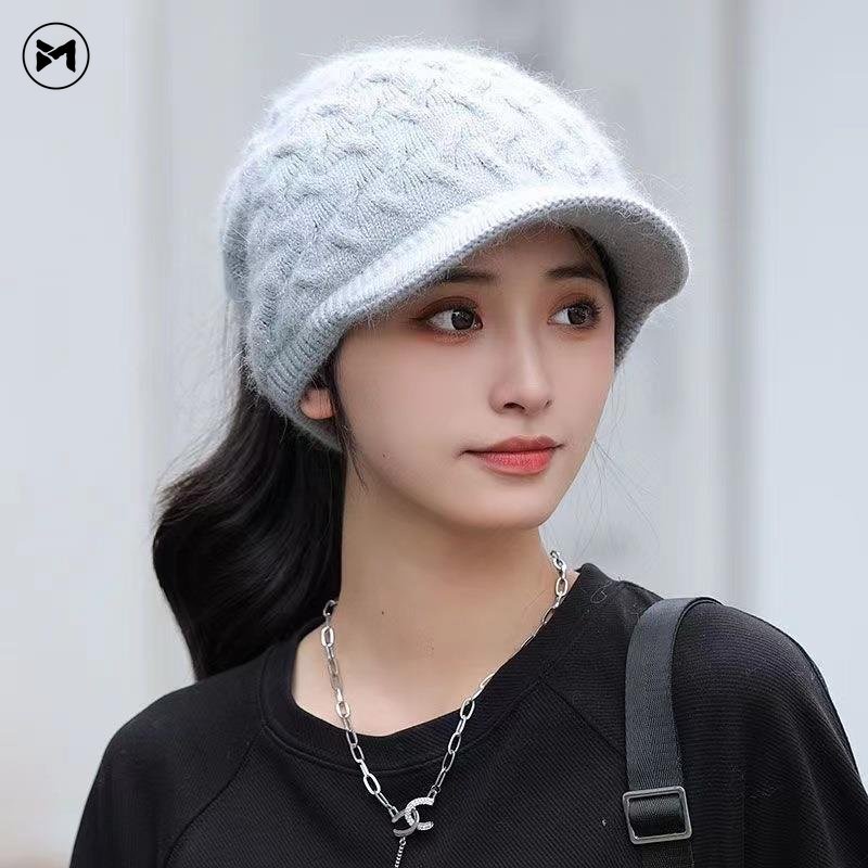 Mũ Mỏ Vịt Dệt Kim Bảo Vệ Tai Chống Lạnh Mùa Thu Đông Phiên Bản Hàn Quốc Cho Nam Và Nữ Khi Chạy Bộ Ngoài Trời