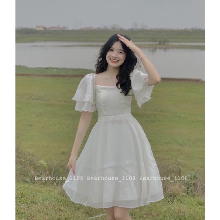 [SIÊU HOT] Đầm Baby Doll Bánh Bèo Vai Phồng 2 Lớp Chất Voan mềm, Váy Công Chúa Chụp Kỷ Yếu, Đi Chơi, Dự Tiệc Bồng Xinh