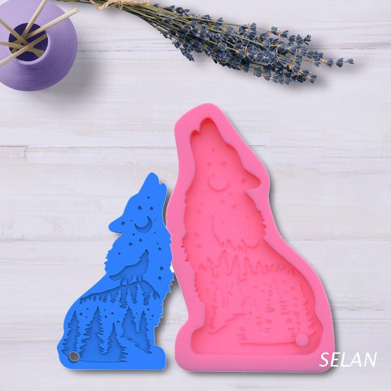 Khuôn Silicone Làm Mặt vòng cổ Hình Sói Sáng Bóng