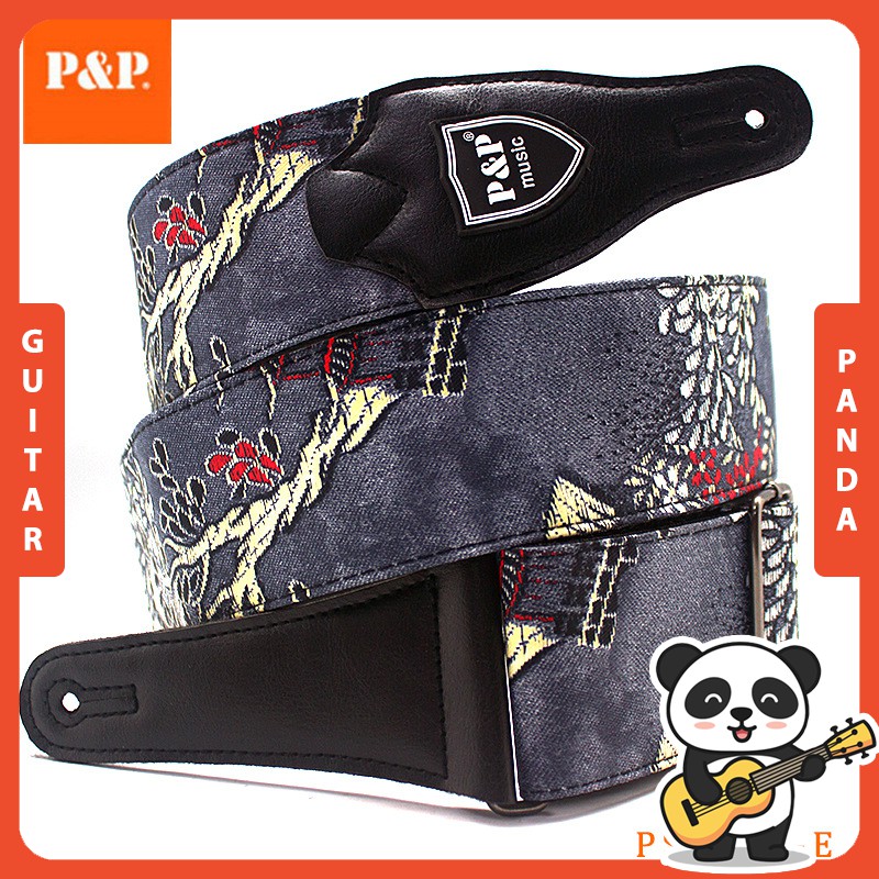 Dây Đeo Đàn Guitar P&amp;P Vải Cao Cấp 10 Mẫu Cá Tính Guitar Panda