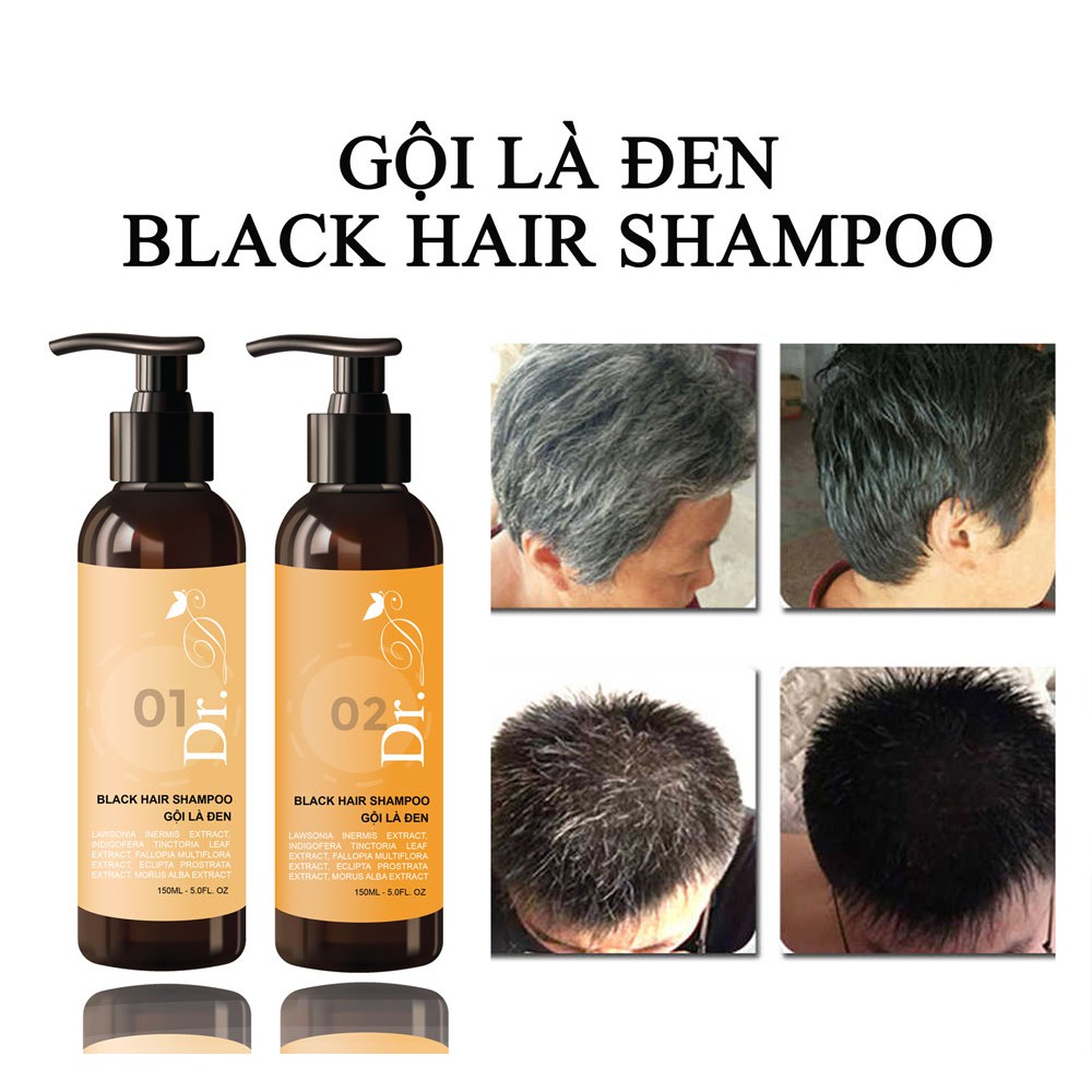 ✔ Dầu gội là đen Black Hair Shampoo Dr. D Tạo màu đen cho tóc #Vinathuoc