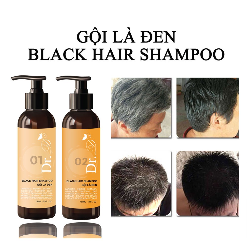 ✔ Dầu gội là đen Black Hair Shampoo Dr. D Tạo màu đen cho tóc  #Vinathuoc