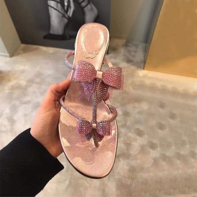 Dép nơ đính hạt sang chảnh 599