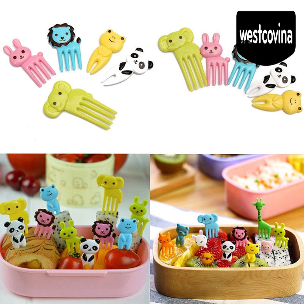 [Hot]☀ Bộ 10 Nĩa Ăn Trái Cây Hình Động Vật Hoạt Hình Cho Bé