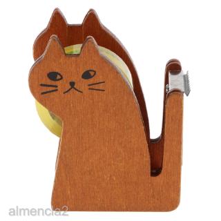 [Almencla2] Máy cắt băng keo dễ thương bằng gỗ cổ điển Đồ dùng văn phòng Trong suốt