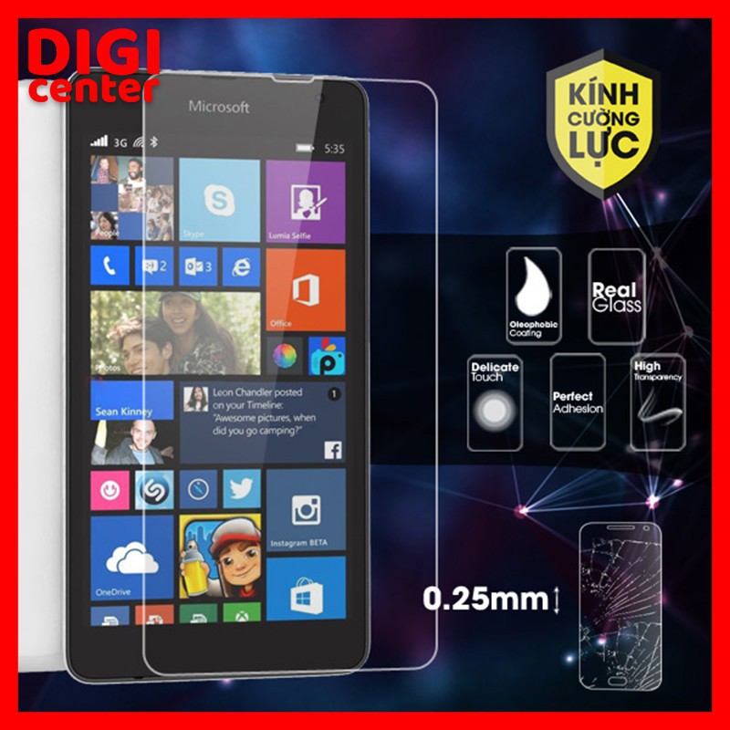 Kính cường lực Nokia Lumia 925 kính trong suốt mài cạnh tặng kèm khăn lau.