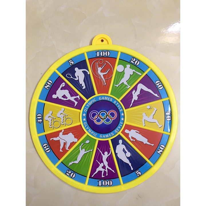 Bộ Trò Chơi Phóng Phi Tiêu 1 Bia 3 Tiêu đường kính 30cm Dùng Được Cả 2 Mặt