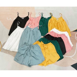Đồ Ngủ Cao Cấp 🍀 Bộ Hai Dây Lụa Thái Xếp Ly Chất Liệu Mát Lịm MS02