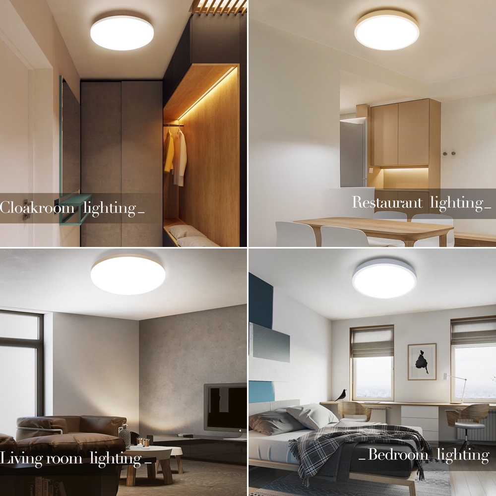 Đèn LED Gắn Trần Hình Vuông 48W/36W/24W/18W Ánh Sáng Trắng Ấm Áp