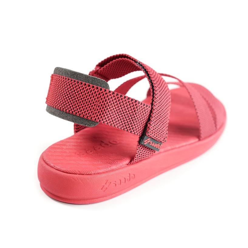 [CHÍNH HÃNG] SANDAL SAADO | NN09 – Màu Đỏ Đô Đậm Phối Sọc Caro Đen Nhuyễn | Giày Sandal Nam Nữ Cá Tính, Nổi Bật Cao Cấp