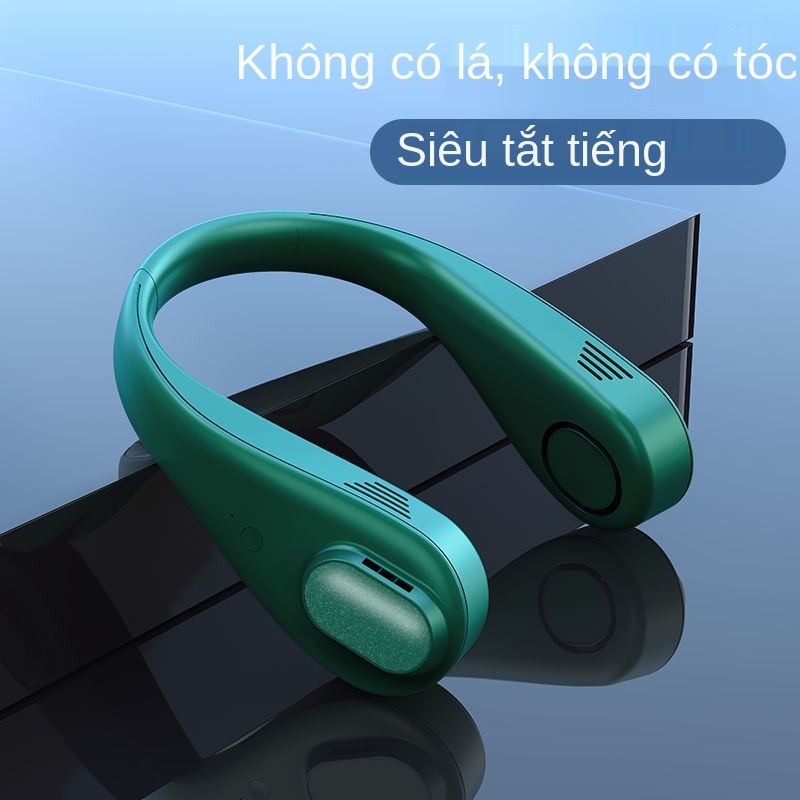 Lười biếng treo cổ quạt không lá USB có thể sạc lại văn phòng di động sinh viên im lặng thao