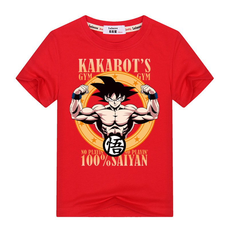 Super Saiyan Boys tees Kakarot Goku Boys mùa hè Áo phông ngắn tay áo thun trẻ em cotton ngọn