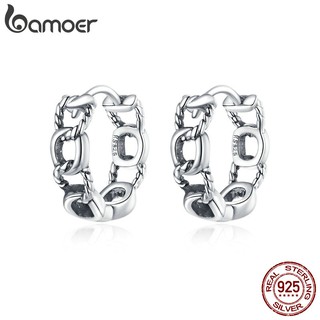 Bamoer Bông Tai Bạc 925 Đính Đá cz Đơn Giản sce960
