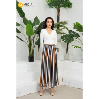 Quần ống rộng thiết kế QD134 – quần ống loe lưng cao dáng dài chất vải mềm mịn họa tiết kẻ sọc phong cách cá tính