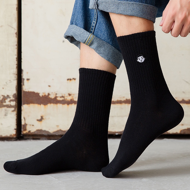 Tất thể thao WAFNHA D238 bằng cotton thêu hình nhân vật hoạt hình thời trang unisex