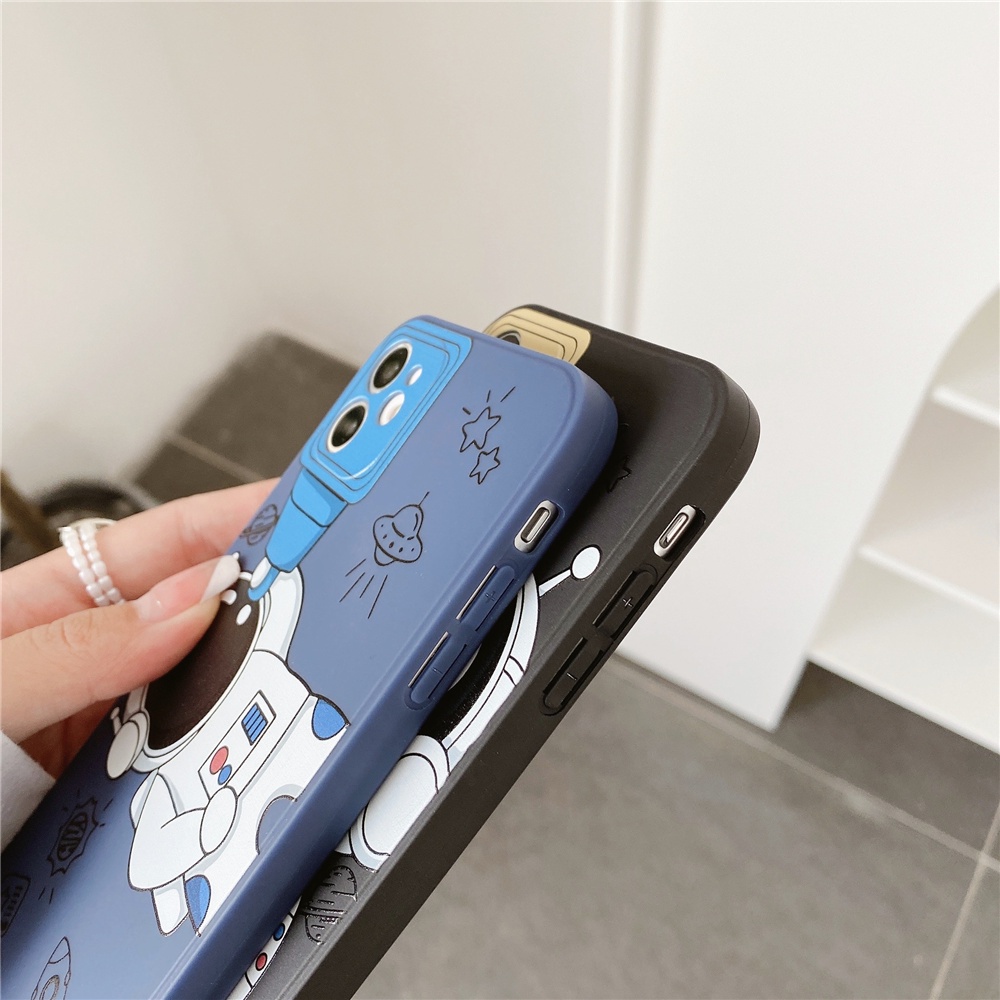Ốp điện thoại silicon mềm in hình phi hành gia bảo vệ camera cho iPhone 13/12/11 Pro Max X Xr 6 7 8 Plus | BigBuy360 - bigbuy360.vn