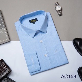 Áo Sơ Mi Nam Công Sở Trung Niên Anton Somianton Xanh Nhạt Dài Tay Vải Cotton Chấm Bi – AC158