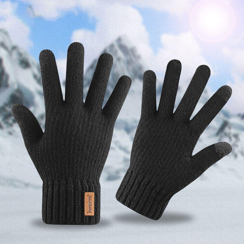 Găng Tay Vải Lông Cừu Chống Thấm Mồ Hôi Giữ Ấm Cảm Ứng Màn Hình Thời Trang Nam