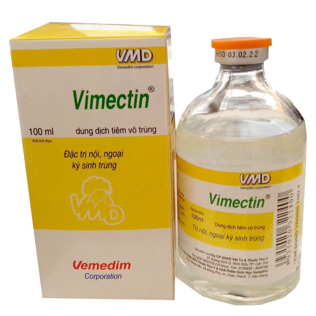 Vimectin - loại bỏ nội, ngoại ký sinh trùng chó, mèo (10 chai/đơn)