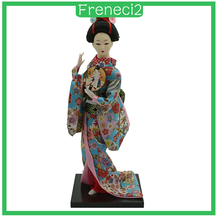 Búp Bê Geisha Mặc Kimono In Hoa Nghệ Thuật Freneci2 12 Inch Phong Cách Nhật Bản