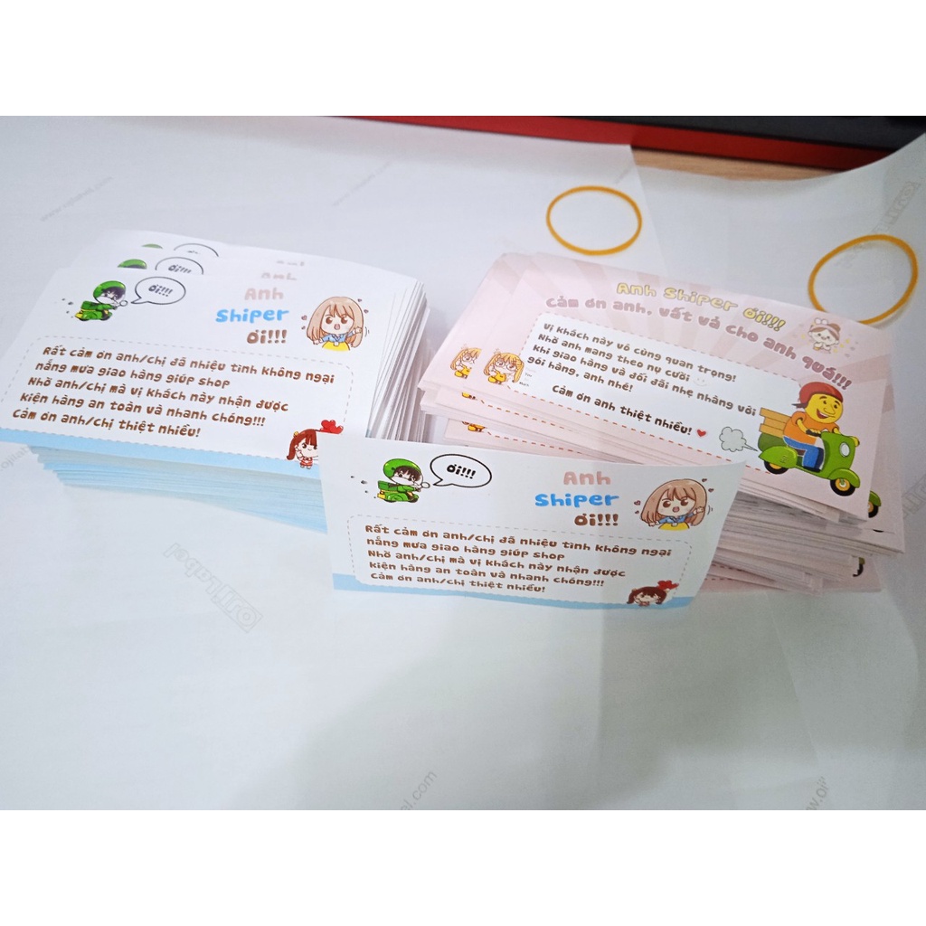 Decal Dán, Tem Nhãn Dán Cám Ơn Anh Shipper Có Keo Dính - Size 9x5.4cm