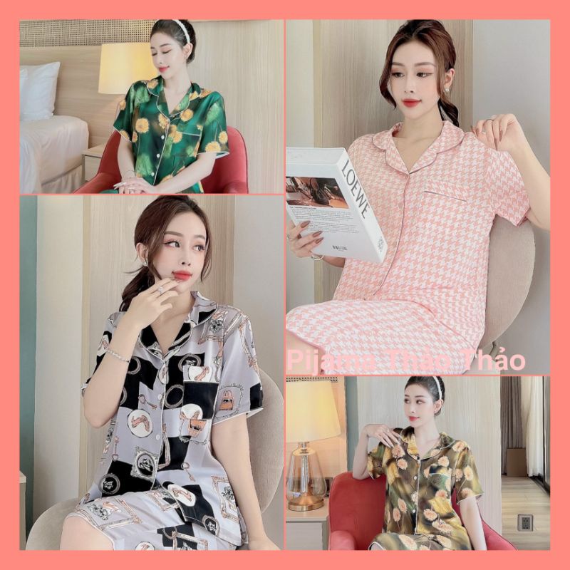 Bộ Pijama Bigsize Lụa Mango Quần Lửng🎀Hàng Có Size
