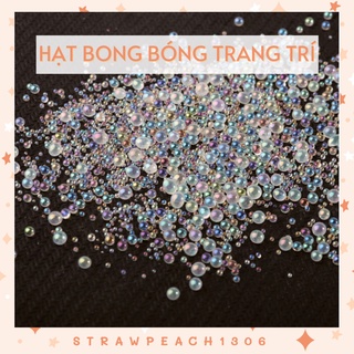 10g hạt bong bóng dùng trang trí móng tay, resin ánh nhũ hologram - strawpeach1306